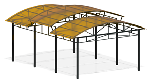 Тренажерная беседка на раме для уличных тренажёров 3 секции