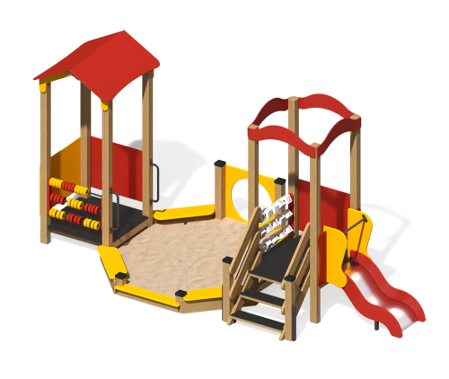 Песочный дворик “Городок” с горкой