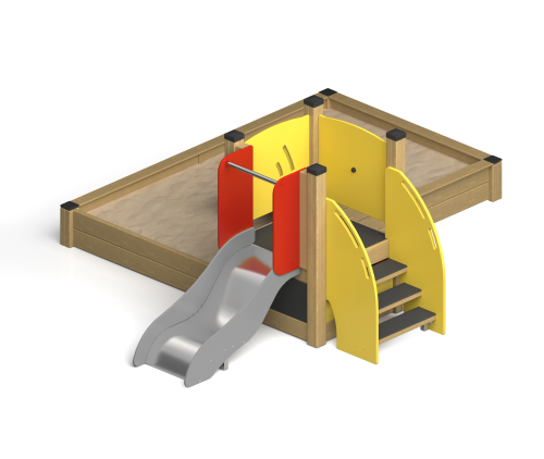 Песочница  “Роза” с горкой