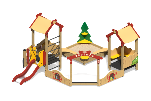 Песочный дворик “Теремок” с горкой