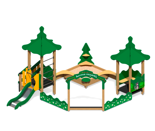 Песочный дворик “Лесная поляна” с горкой