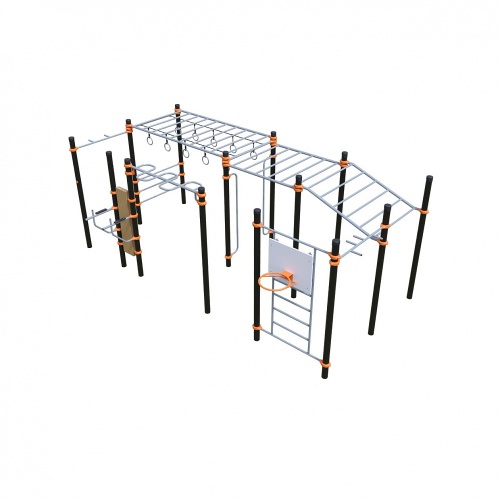 Воркаут + гимнастические кольца + съемный баскетбольный щит 501.112.00
