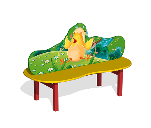 Лавочка детская двойная “Цыпленок”