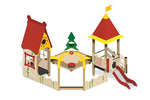 Песочный дворик “Белоснежка” с горкой