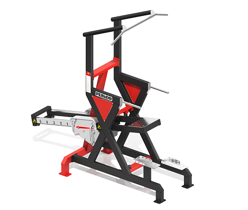 Уличный силовой тренажер для подтягивания и отжимания на брусьях с противовесом